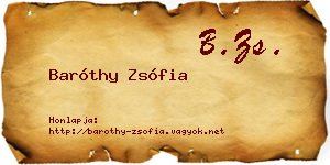 Baróthy Zsófia névjegykártya