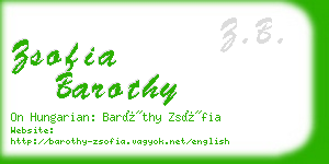 zsofia barothy business card